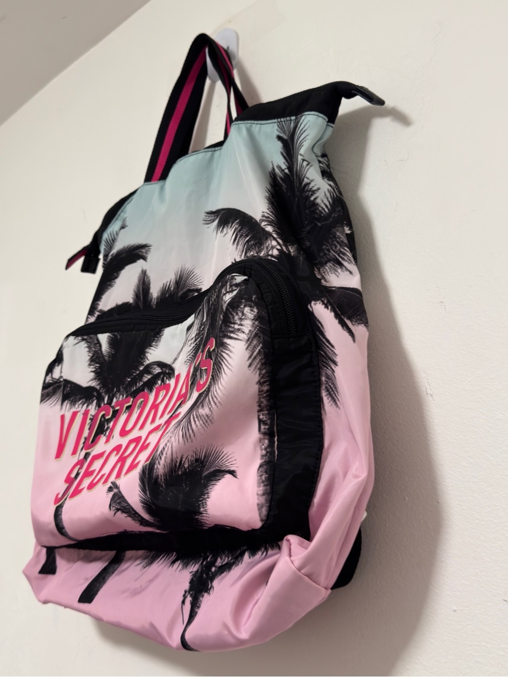 Victoria's Secret Backpack Packable Book Bag Travel Zip Closure Adjustable Strap - Picture 2 of 12